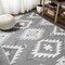 Jonathan Y Sumak High-Low Pile Neutral Diamond Kilim Gray/White/Black 4 ft. x 6 ft. Indoor/Outdoor Area Rug SBH107B-4 - alternate 5