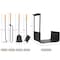 Lavish Home 5 Piece Fireplace Tools Set Indoor Outdoor Accessories Set with Poker, Brush, Shovel, Firewood Rack 80-FPTS-18 - alternate 3