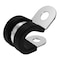 Grizzly Supply Cable Clamp, 1/2 in Bundle Dia., .59 in W, Rubber-Lined P-Clamp, 304 Stainless Steel, Black, 100PK GS-RPC5-1/2-C - alternate 1