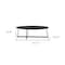 Homeroots 47" Black Wood And Metal Oval Frame Coffee Table 370465 - alternate 6