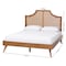 Baxton Studio Rodolfo Platform Bed - Mid-Century Modern Bed with Woven Rattan Headboard, King 269-12649-9409-ZORO - alternate 7