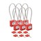 Brady Velocity 8in Compact Cable Lockout Padlocks Nylon 4in Shackle Clearance KA Red 6PK CPPL-RED-200CB-KA6 - alternate 1