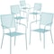 Flash Furniture 5PK Sky Blue Steel Patio Arm Chair w/ Square Back 5-CO-2-SKY-GG - alternate 1