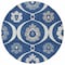 Homeroots 8' Navy Blue And Ivory Round Medallion Washable Indoor Outdoor Area Rug 589628 - alternate 7