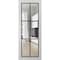 Sartodoors Slab Barn Door Panel Clear Glass, Lucia 2366 White Silk and Aluminum Strips, Sturdy Finished Doors LUCIA2366S-WS-24 x 84 - alternate 1