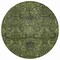 Homeroots 8' Olive Green And Charcoal Round Damask Washable Indoor Outdoor Area Rug 603331 - alternate 8