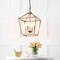 Jonathan Y Pagoda 12" 4-Light Classic Traditional Metal Cage Lantern LED Pendant, Antique Gold JYL7436B - alternate 4
