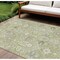 Homeroots 9' X 12' Artichoke Green Gray And Ivory Oriental Washable Indoor Outdoor Area Rug 598014 - alternate 1
