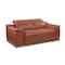 Homeroots 73in Orange and Silver Italian Leather Power Reclining Loveseat 720520 - alternate 5