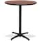 Kfi Round KFI 42in Dark Mahogany Breakroom Table with Arched X Base, Commercial Grade, Made in the USA T42RD-B2125-38-MH - alternate 1