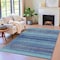 Homeroots 3' X 5' Teal Blue Aqua And Navy Blue Striped Washable Indoor Outdoor Area Rug 631221 - alternate 7