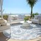Homeroots 8' Sky Blue Denim Blue And Ivory Round Paisley Washable Indoor Outdoor Area Rug 588662 - alternate 4