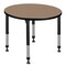Regency Round Kee Height Adjustable Classroom Activity Table, 30 in W, 30 in L, Noble Oak TB30RNDNOAPBK - alternate 1
