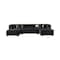 Homeroots Tufted Black Velvet Modular U Shaped Sofa and Chaise Sectional With Toss Pillows 642270 - alternate 1