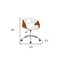 Homeroots Brown White and Silver Adjustable Height Swivel Rolling Office Chair 554031 - alternate 3