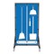 5S Supplies Housekeeping Shadow Board Broom Station V4, Blue / White Shadows, No Broom, No Text HSB-V4-BLUE/WHITE-BO- NO TEXT - alternate 1