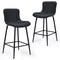 Homeroots Set of Two 27" Black Faux Leather and Metal Low Back Counter Height Bar Chairs, 2PK 719670 - alternate 1