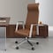 Leisuremod Aleen High-Back Office Chair in Upholstered Leather and Iron Frame with Swivel and Tilt, Dark Brown AOT19DBRL - alternate 7