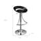 Homeroots Black and Silver Metal and Heavy Duty Plastic Low Back Adjustable Height Bar Chair 555032 - alternate 2