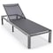 Leisuremod Marlin Modern Grey Aluminum Outdoor Patio Chaise Lounge Chair, Square Fire Pit Side Table, Black MLGRCF21-77BL - alternate 7