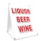 Signmission Liquor Beer Wine, 36 Inch x 24 Inch A-frame Yard Sign, Plastic Sign SBC-2436-Liquor Beer Wine - alternate 1