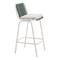 Homeroots Set of Two White and Green Woven Back And Aluminum Counter Height Bar Chairs, 2PK 668807 - alternate 1
