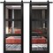 Sartodoors Sturdy Double Barn Door with, Lucia 2555 Matte Black with Clear Glass, 13FT Rail Hangers Heavy Set LUCIA2555DB-BLK-48 - alternate 1