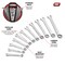 Performance Tool 11 pc. SAE Wrench Set, Carbon Steel, Raised Panel, Storage Rack W1043 - alternate 4