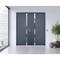 Vdomdoors Steel Double Doors Cynex 6777 Grey Stainless Inserts Single Modern Painted-W72xH80-Right-hand Outsw CYNEX6777DEXD-GRE-RH-O-W72 x H80 - alternate 5
