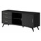 Homeroots 64in Black Mahogany Solid Wood Enclosed and Open Storage TV Stand 404264 - alternate 6