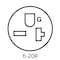 Leviton Watertight Straight Blade Connector, 6-20R, 20 A, 250V AC, 2 Pole, 3 Wire, Screw Terminals, Yellow 15W48 - alternate 3