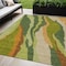 Homeroots 5' X 8' Green Beige And Copper Abstract Washable Indoor Outdoor Area Rug 600967 - alternate 1