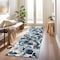 World Rug Gallery Modern Bright Flowers Non-Slip Runner Rug 2 ft 7 in x 10 ft Gray 505GRAY27X10 - alternate 1