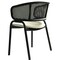 Leisuremod Ervilla Dining Chair in Black Steel Frame with Black Wicker Back and Beige Seat, 4PK ECBL-20BL-BG4 - alternate 7