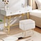 Simple Deluxe Vanity Chair Stool with Storage, Ottoman Soft Faux Fur Padded Makeup Seat, Adjustable Height Footst 3A88HKOTTOASMWHT - alternate 4