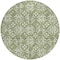Homeroots 8' Green Gray And Ivory Round Floral Washable Indoor Outdoor Area Rug 595945 - alternate 5