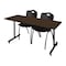 Regency Kobe T-Base Training Seminar Table W/ 2 M Stack Chairs, 72 in W, 24 in L, Neo Walnut MKTRCT7224NW47BK - alternate 1
