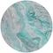 Homeroots 8' Teal Blue And Ivory Round Abstract Washable Indoor Outdoor Area Rug 617616 - alternate 8