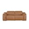 Homeroots 76in Chestnut and Silver Italian Leather Power Reclining Loveseat 720516 - alternate 1