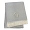 Homeroots 55" X 70" Gray White Herringbone Cotton Blend G Initial Throw Blanket with Tassels Embroidery 655530 - alternate 3