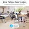 Flash Furniture Commercial Adjustable Height Kidney Activity Table with Locking Casters-White XU-A4872-KIDNY-WHT-T-A-CAS-GG - alternate 8