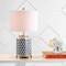 Jonathan Y Ellie 24.5" Tumbling Block Ceramic/Metal LED Table Lamp, Black/White JYL3048A - alternate 5