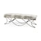 Homeroots 55" Gray and Gold Chenille and Metal Upholstered Bench 606737 - alternate 1