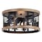 Vaxcel Kodiak 12-in W Black Rustic Round Cage Flush Mount Ceiling Light Fixture Bear and Tree Motif C0262 - alternate 1