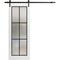 Sartodoors Sturdy Barn Door Frosted Tempered Glass Planum 2122 White 24x84 Solid Core Modern Interior PLANUM2122BD-B-WS-24 x 84 - alternate 1