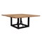 Homeroots 60" Natural and Black Solid Wood And Iron Frame Base Square Dining Table 563917 - alternate 7