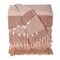Homeroots 50" X 60" Gray and Rust Woven Cotton Striped Throw Blanket with Fringe, Embroidery 548940 - alternate 1