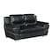 Homeroots 69in Black and Silver Leather Loveseat 720507 - alternate 6