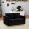 Leisuremod Nervo Upholstered Velvet Loveseat with Gold Frame, Midnight Black NS55BL - alternate 5
