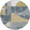 Homeroots 8' Gray And Gold Round Geometric Washable Indoor Outdoor Area Rug 617916 - alternate 8
